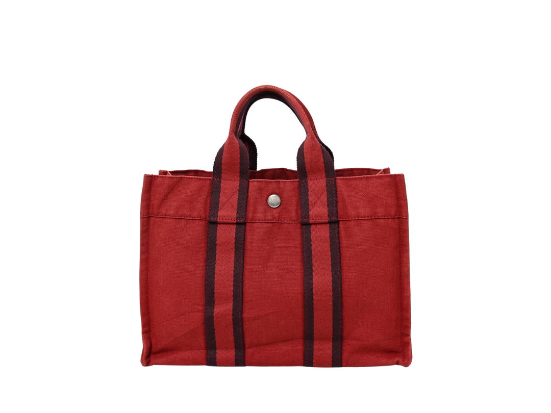Hermes Hermes Herline Tote PM In Canvas Red