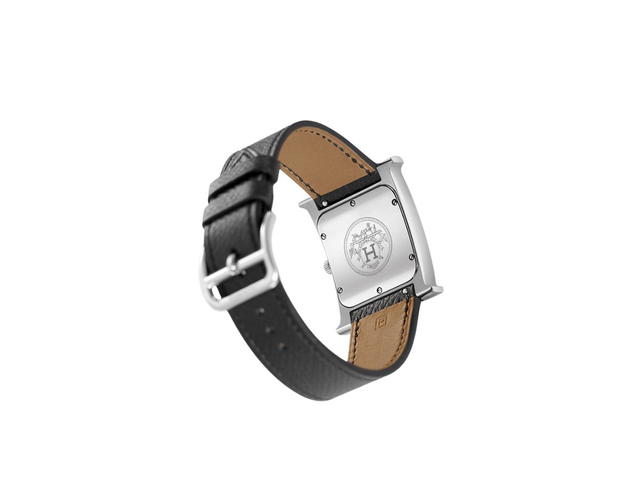 Hermes Hermes Heure H Watch Medium Model 30 MM In Black Epsom Calfskin With White Dial Noir - view 3