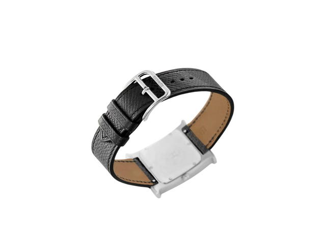 Hermes Hermes Heure H Watch Medium Model 30 MM In Black Epsom Calfskin With White Dial Noir - view 4