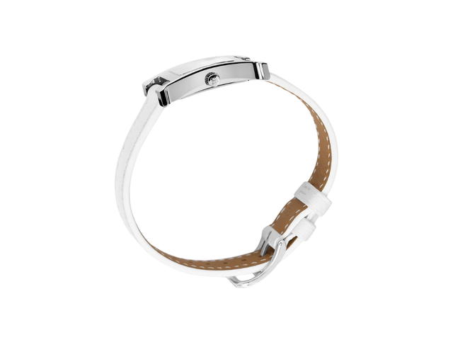 Hermes Hermes Heure H Watch Small Model 25 MM In White Epsom Calfskin With Steel Blanc - view 5
