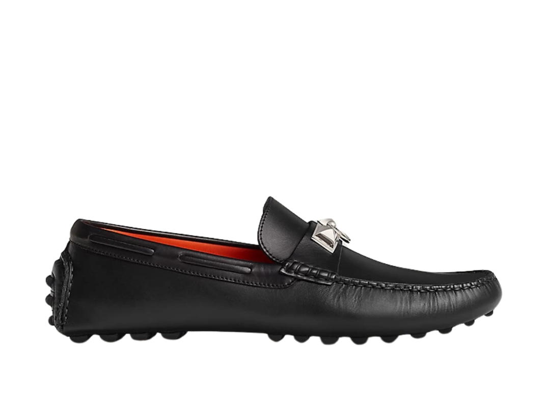 Hermes Hermes Irving Loafer In calfskin Leather With Silver Hardware Noir