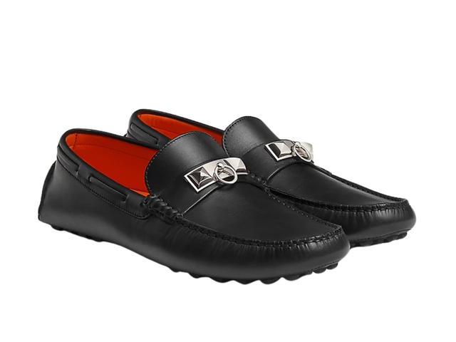 Hermes Hermes Irving Loafer In calfskin Leather With Silver Hardware Noir - view 2
