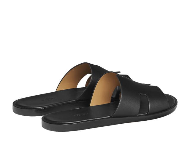 Hermes Hermes Izmir Sandal In Calfskin With Iconic H Cut-Out And Raw-Edged Detail Noir - view 3