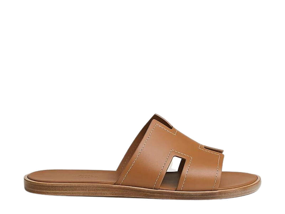 Hermes Hermes Izmir Sandal In Calfskin With Stitched Detail And Iconic H Cut-Out Naturel