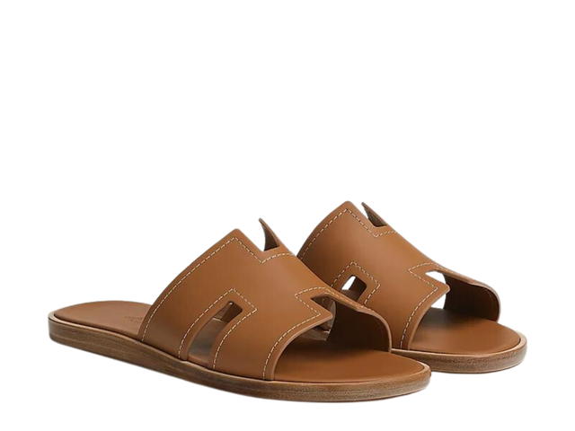 Hermes Hermes Izmir Sandal In Calfskin With Stitched Detail And Iconic H Cut-Out Naturel - view 2