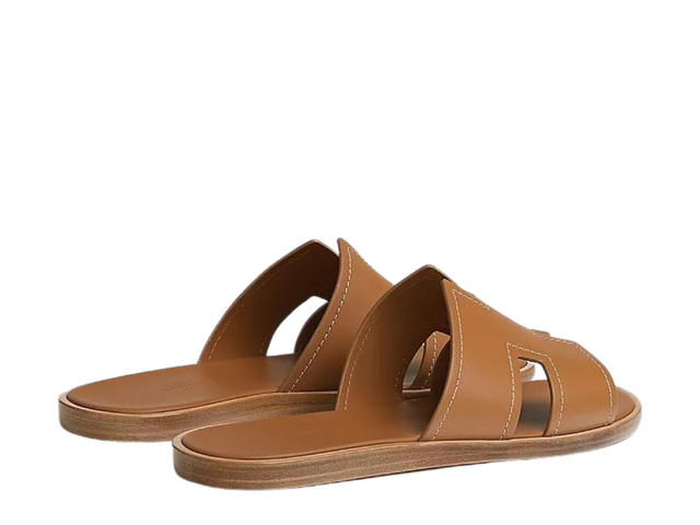 Hermes Hermes Izmir Sandal In Calfskin With Stitched Detail And Iconic H Cut-Out Naturel - view 3