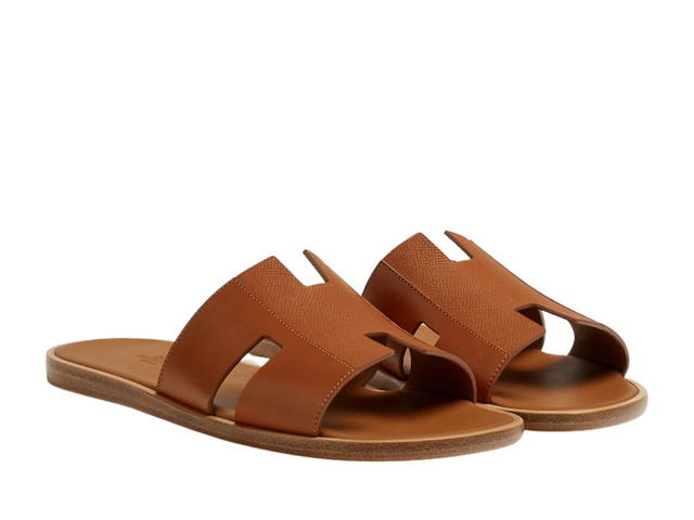 Hermes Hermes Izmir Sandal In Heritage Calfskin And Epsom Heritage Calfskin With Iconic H Cut-Out Natural H - view 2
