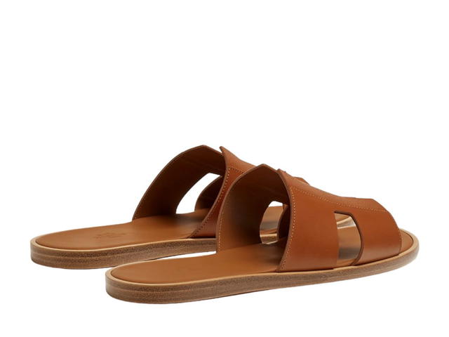 Hermes Hermes Izmir Sandal In Heritage Calfskin And Epsom Heritage Calfskin With Iconic H Cut-Out Natural H - view 3
