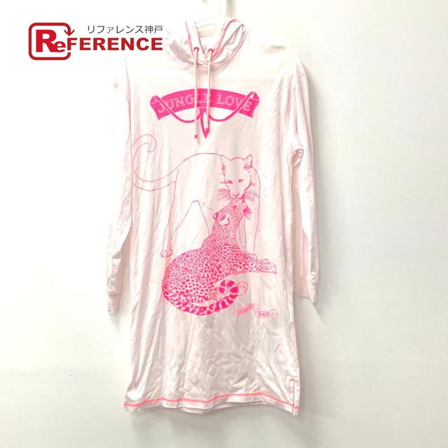 Hermes HERMES Jungle Love Leopard Sweatshirt Dress Hooded Long Sleeve cotton pink - view 1