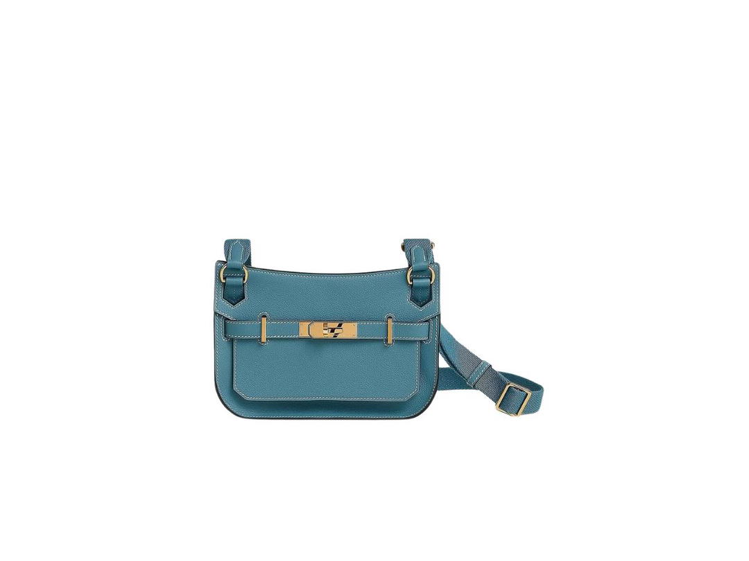 Hermes Hermes Jypsiere Mini Bag In Evercolor Calfskin With Gold-Plated Hardware Bleu Jean