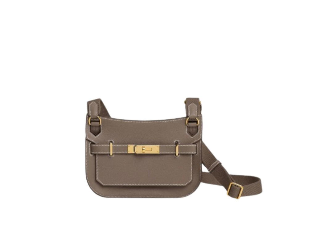 Hermes Hermes Jypsiere Mini Bag In Evercolor Calfskin With Gold-Plated Hardware Etoupe