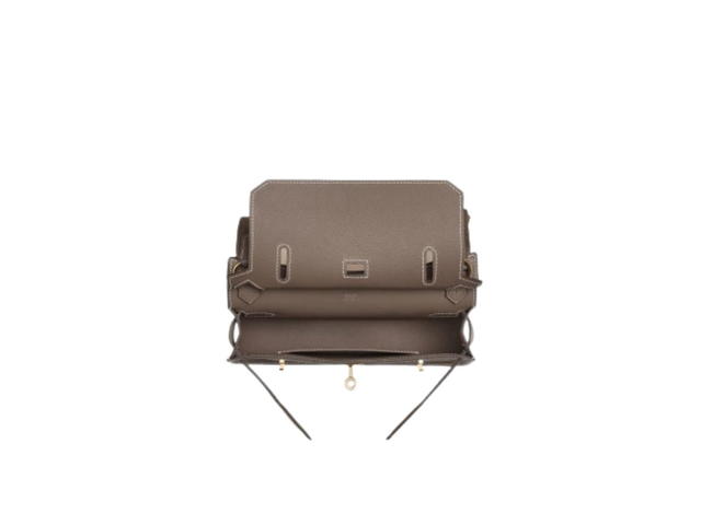 Hermes Hermes Jypsiere Mini Bag In Evercolor Calfskin With Gold-Plated Hardware Etoupe - view 3