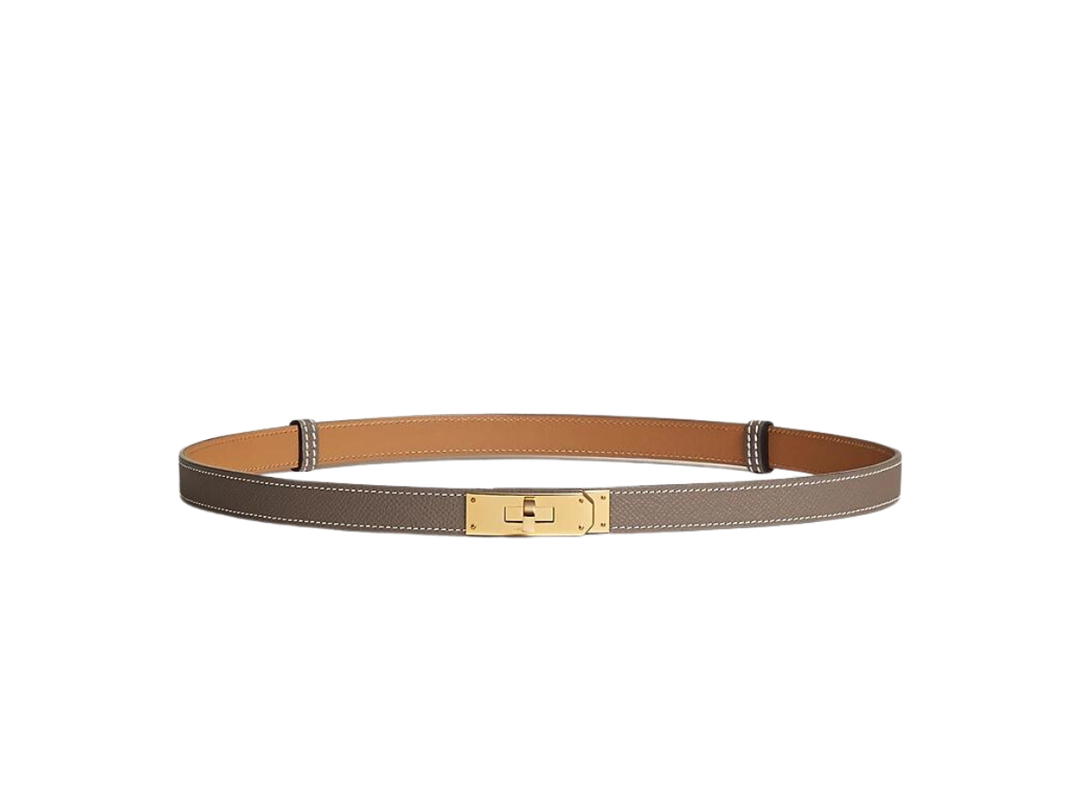 Hermes Hermes Kelly 18 Belt In Epsom Calfskin With Gold Plated Kelly Buckle Étoupe
