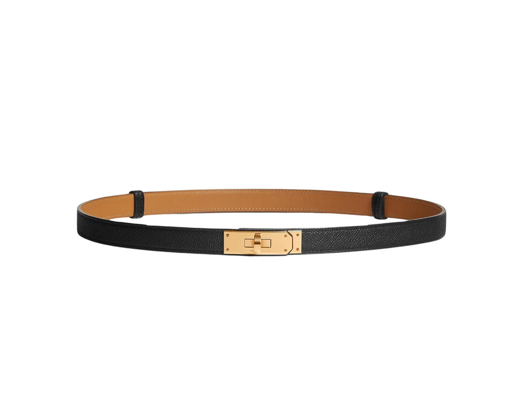 Hermes Hermes Kelly 18 Belt In Epsom Calfskin With Gold Plated Kelly Buckle Noir