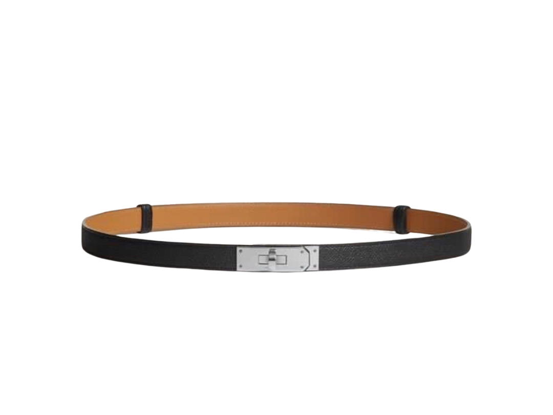 Hermes Hermes Kelly 18 Belt In Epsom Calfskin With Palldaium Plated Kelly Buckle Noir