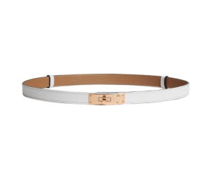 Buy Hermes Kelly 18 Belt In Epsom Calfskin With Rose Gold-Plated Kelly Buckle Blanc at Sasom – Authentic and Ready to Ship