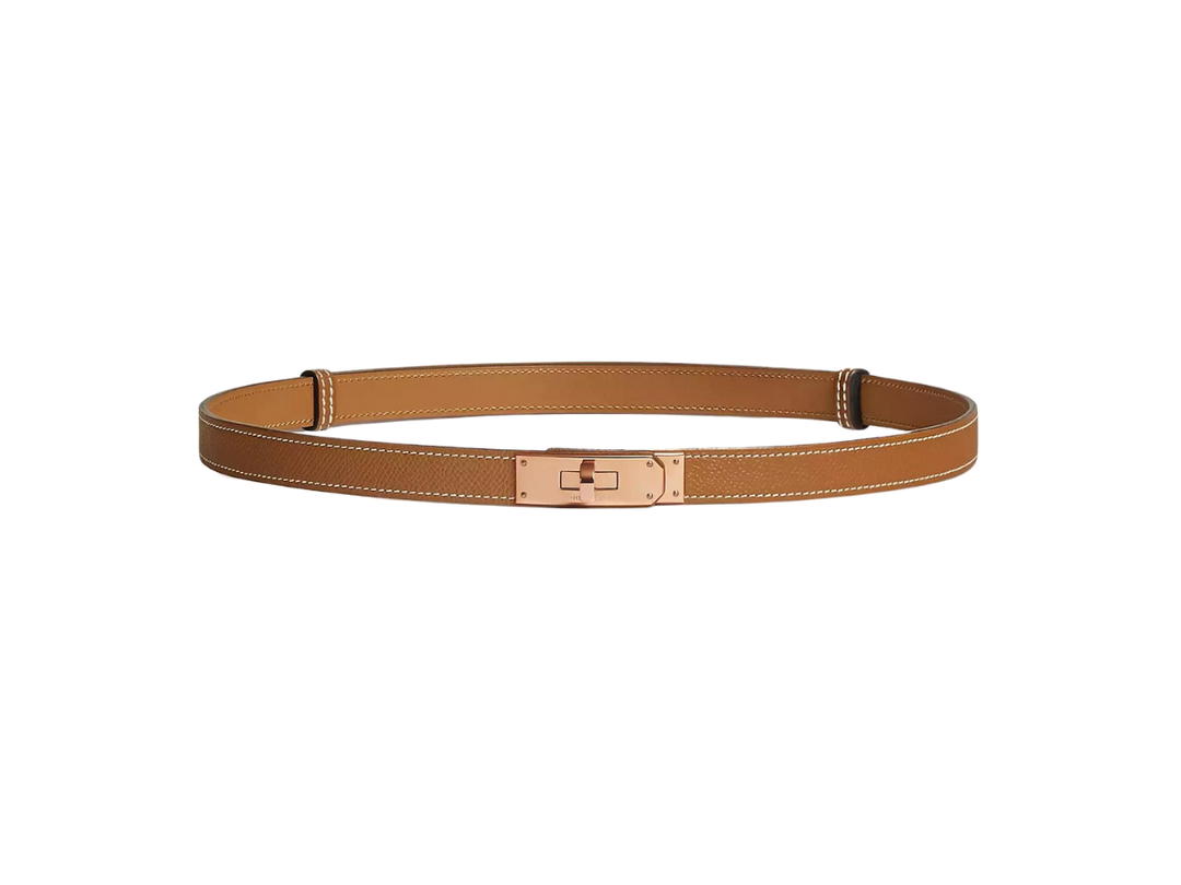 Hermes Hermes Kelly 18 Belt In Epsom Calfskin With Rose Gold-Plated Kelly Buckle Gold