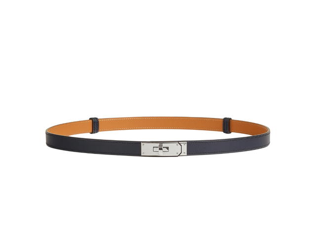 Hermes Hermes Kelly 18 Belt In Hunter Cowhide With Palladium-Plated Kelly Buckle Bleu Indigo - view 1
