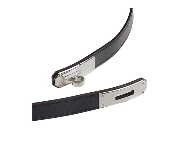 Hermes Hermes Kelly 18 Belt In Hunter Cowhide With Palladium-Plated Kelly Buckle Bleu Indigo - view 2