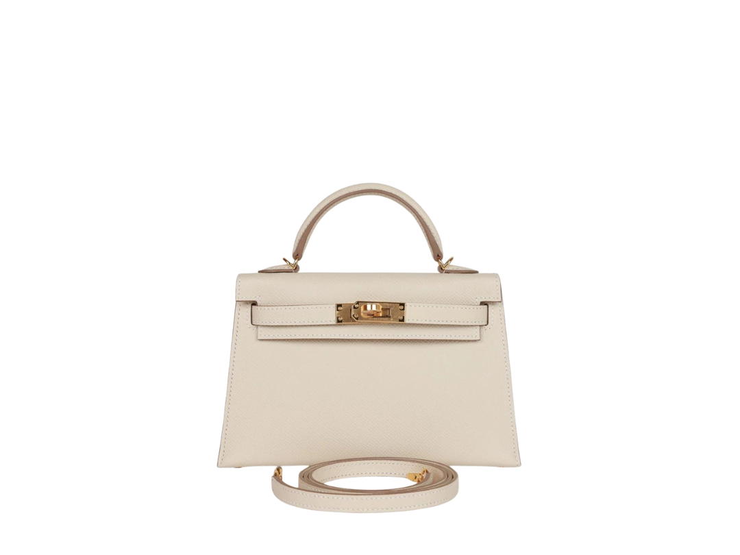 Hermes Hermes Kelly 20 Bag Selier In Epsom Calfskin With Gold Hardware Craie