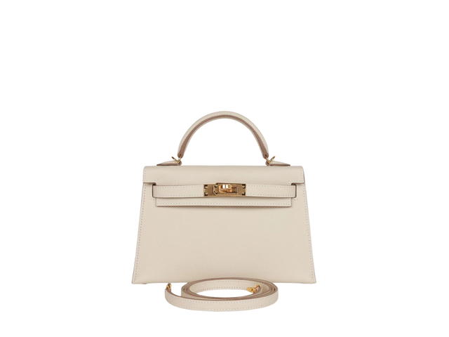 Hermes Hermes Kelly 20 Bag Selier In Epsom Calfskin With Gold Hardware Craie - view 1