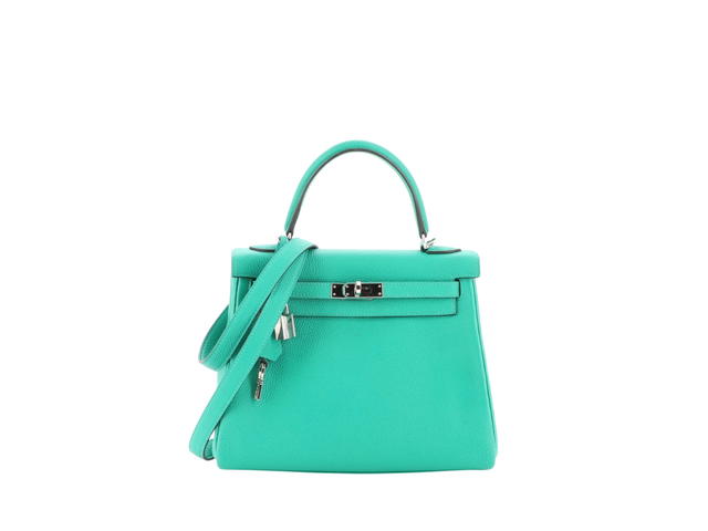 Hermes Hermes Kelly 25 Bag In Togo Calfskin With Palladium-Plated Hardware Menthe - view 1