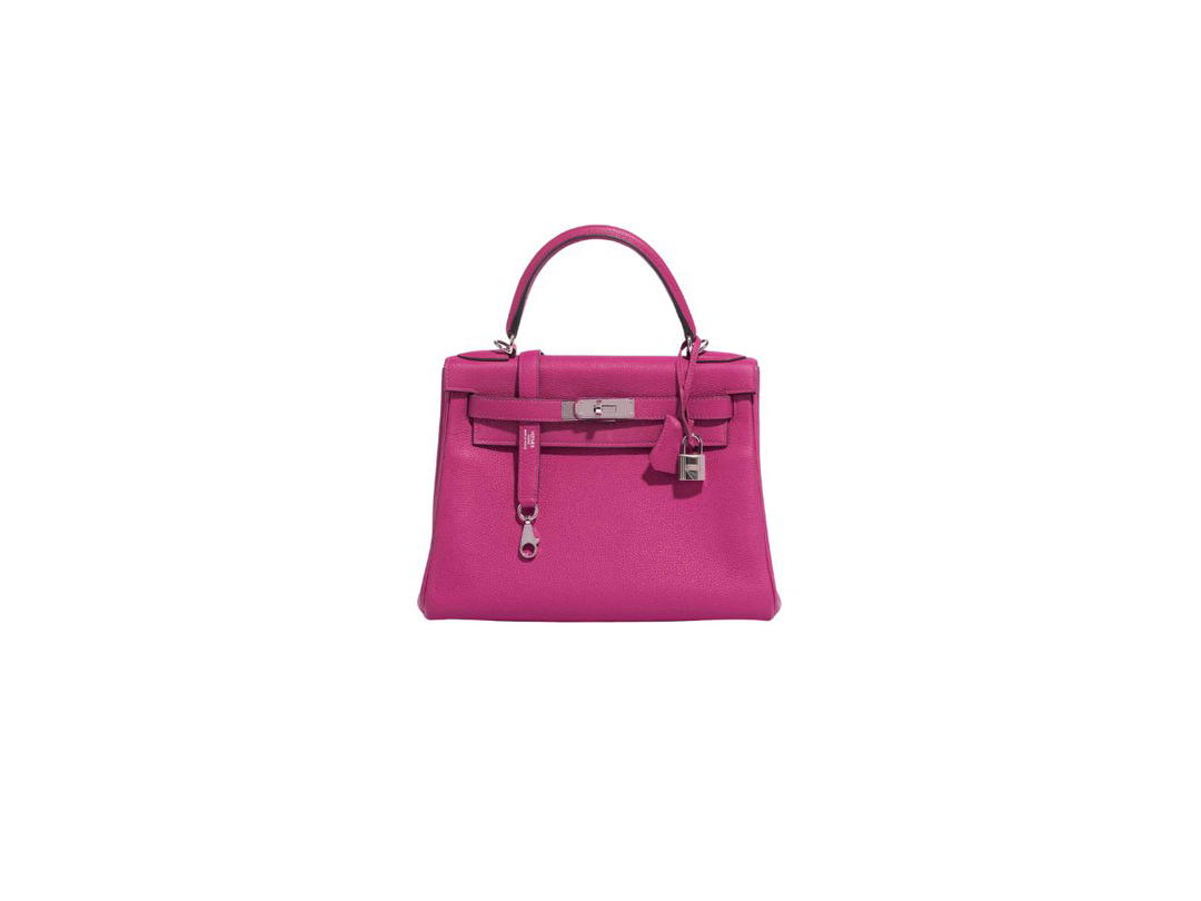 Hermes Hermes Kelly 28 Bag In Togo Leather With Palladium-Plated Hardware Rose Pourpre