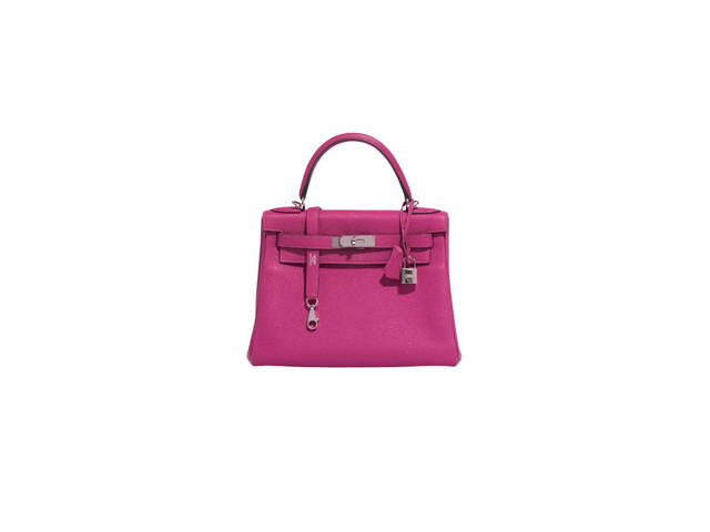 Hermes Hermes Kelly 28 Bag In Togo Leather With Palladium-Plated Hardware Rose Pourpre - view 1