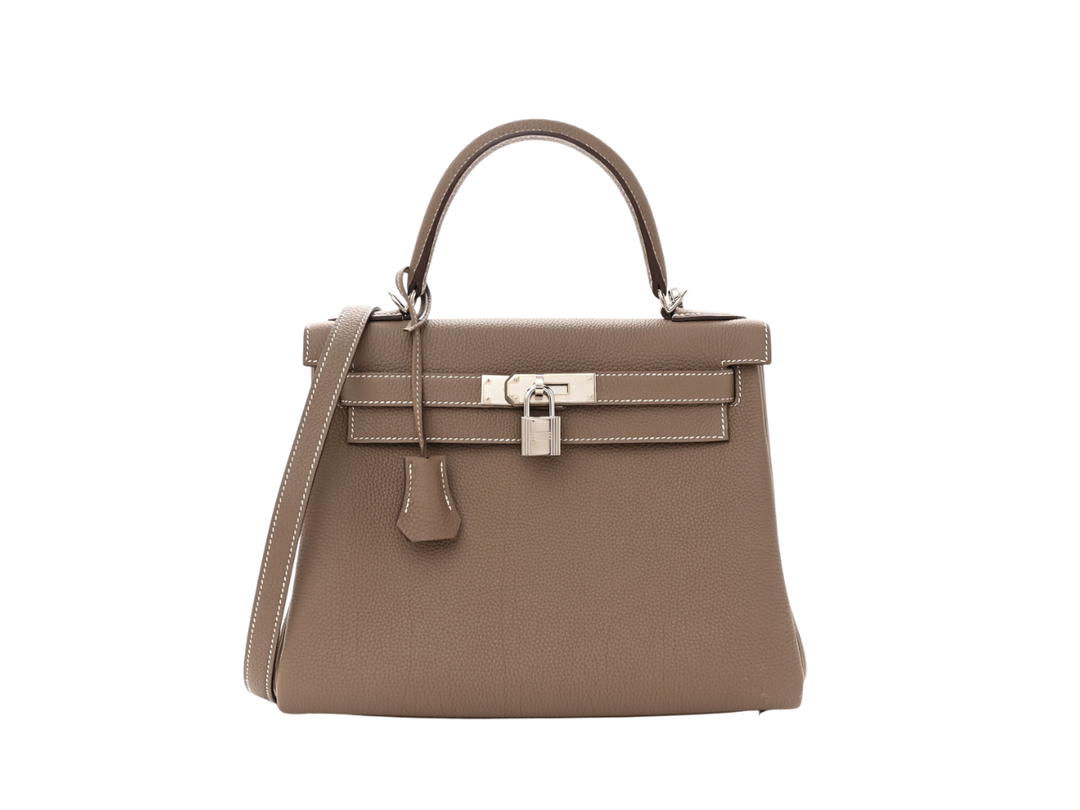 Hermes Hermes Kelly 28 In Epsom With Palladium Etoupe