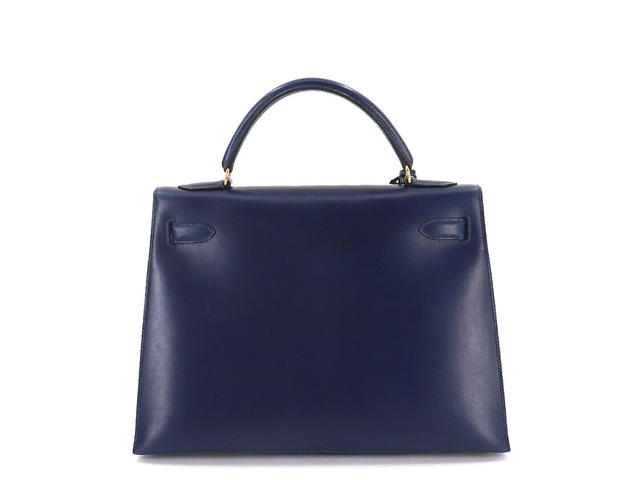 Hermes Hermes Kelly 32 Bag In Box Calf Leather WIth Gold-Tone Hardware Navy - view 2