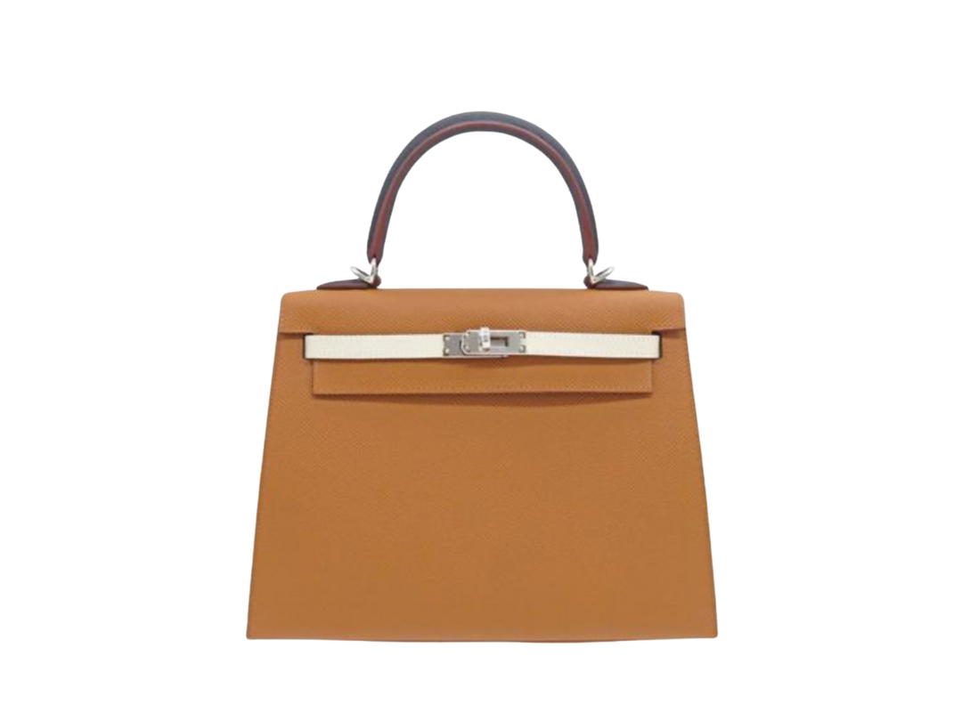 Hermes Hermes Kelly Bag 25 In Tricolor Epsom Calfskin With Palladium-tone Hardware Gold-Nata