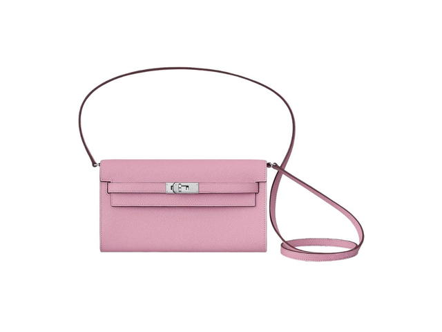Hermes Hermes Kelly Classic To Go Wallet In Epsom Calfskin Leather With Palladium-Plated Kelly Closure Mauve - view 1