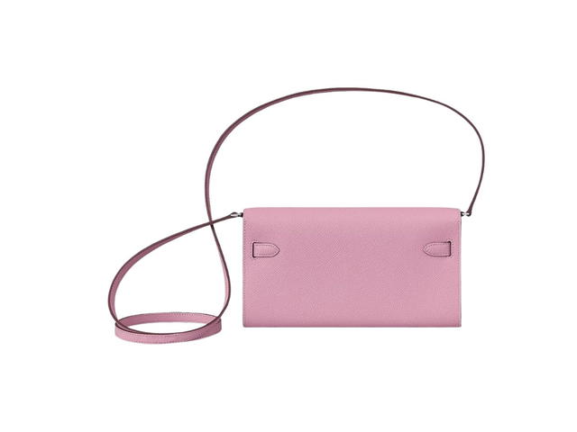 Hermes Hermes Kelly Classic To Go Wallet In Epsom Calfskin Leather With Palladium-Plated Kelly Closure Mauve - view 2