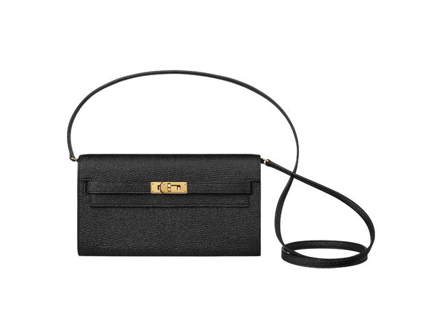 Hermes Hermes Kelly Classique To Go Wallet In Mysore Goatskin With Zipped Change Purse And Gold Plated Kelly Closure Noir - view 1