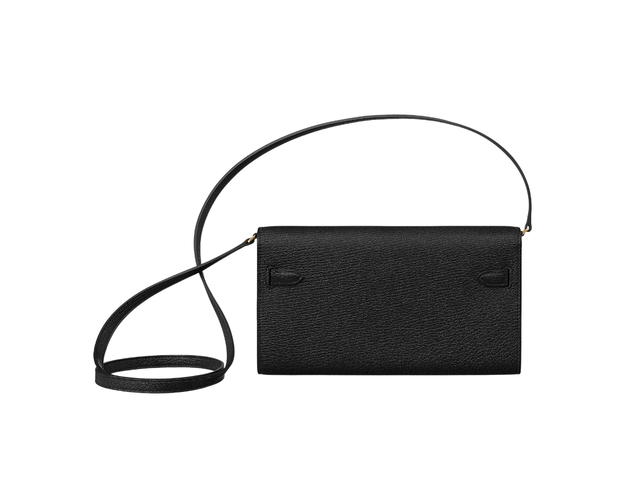 Hermes Hermes Kelly Classique To Go Wallet In Mysore Goatskin With Zipped Change Purse And Gold Plated Kelly Closure Noir - view 2