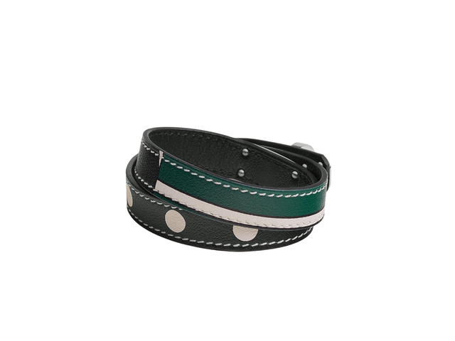 Hermes Hermes Kelly Double Tour Bracelet In 1-2-3 And Away We Go Printed Swift Calfskin With Palladium-Plated Hardware Noir - view 2