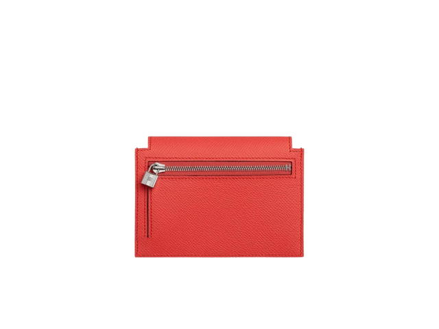 Hermes Hermes Kelly Pocket Compact Wallet In Epsom Calfskin With Palladium Hardware Rose Texas - view 2