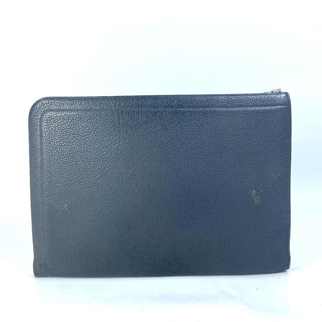 Hermes HERMES L-shaped fastener Zip tablet computer case bag Clutch bag Leather gray - view 3