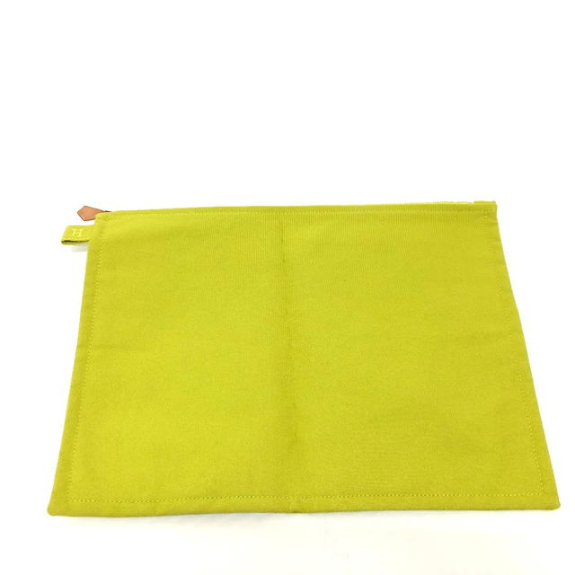 Hermes HERMES Large Pouch Pouch Canvas GreenBased/SilverHardware - view 2
