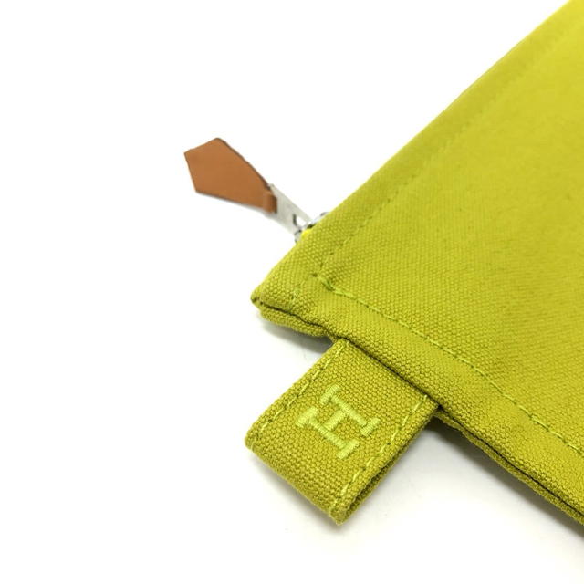 Hermes HERMES Large Pouch Pouch Canvas GreenBased/SilverHardware - view 3