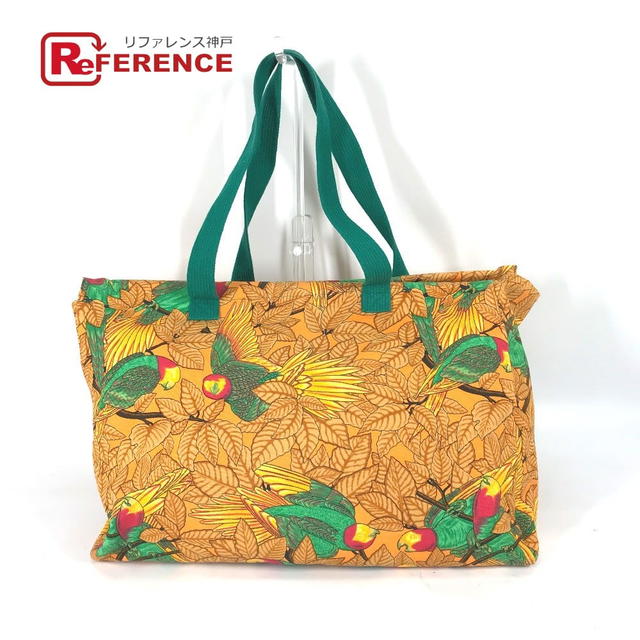 Hermes HERMES large vintage Bird motif bird pattern Shoulder Bag Tote Bag Orange/Green - view 1