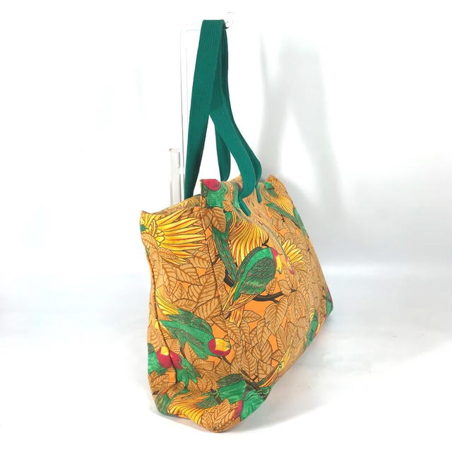 Hermes HERMES large vintage Bird motif bird pattern Shoulder Bag Tote Bag Orange/Green - view 4