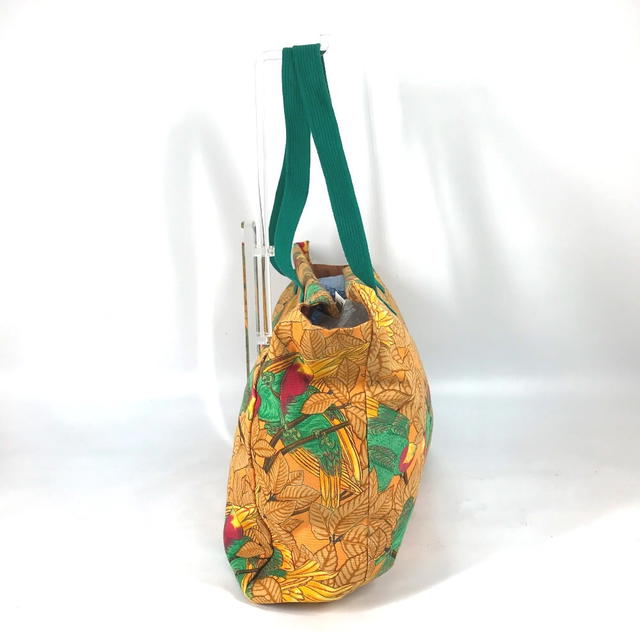 Hermes HERMES large vintage Bird motif bird pattern Shoulder Bag Tote Bag Orange/Green - view 5