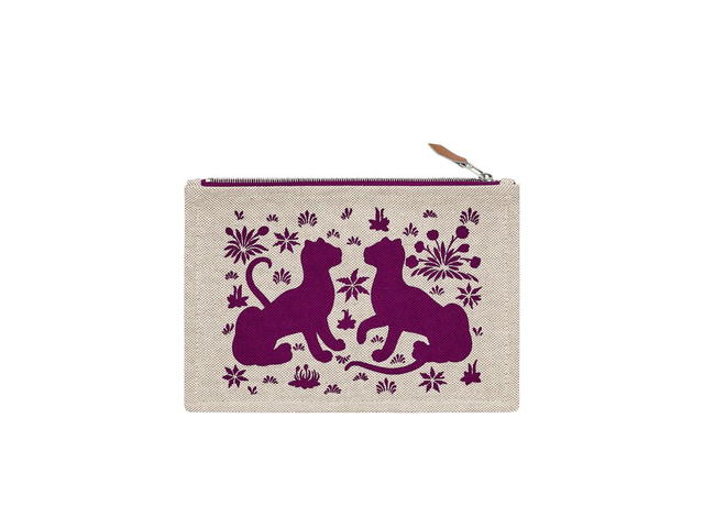 Hermes Hermes Les Leopards Case Small Model Bougainvillier - view 2