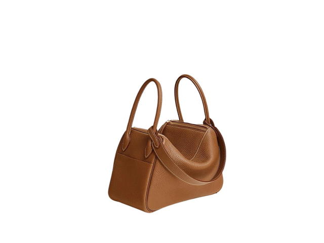 Hermes Hermes Lindy 26 Bag In Taurillon Clemence Leather With Gold-Plated Hardware Gold Brown - view 2