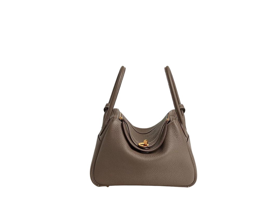 Hermes Hermes Lindy 26 Bag In Taurillon Clemence Leather With Gold-Plated Hardware Etoupe