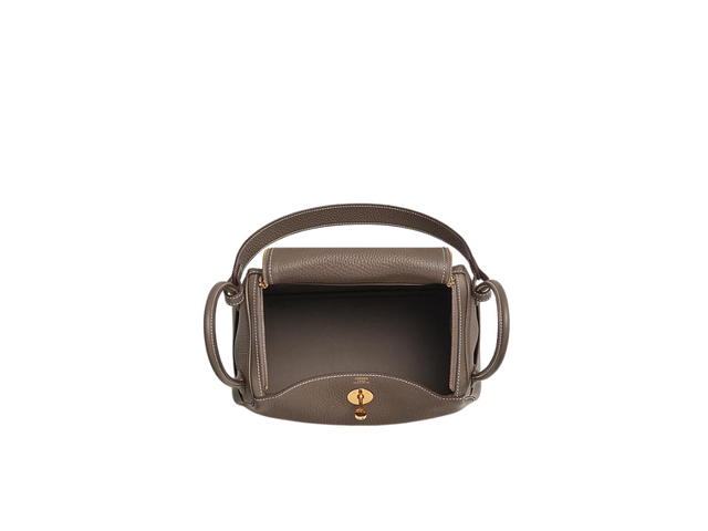 Hermes Hermes Lindy 26 Bag In Taurillon Clemence Leather With Gold-Plated Hardware Etoupe - view 2