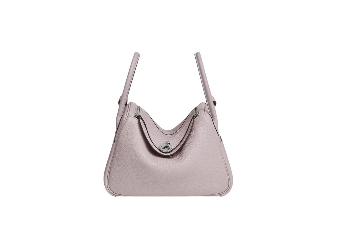 Hermes Hermes Lindy 26 Bag In Taurillon Clemence Leather With Palladium-Plated Hardware Mauve Pale