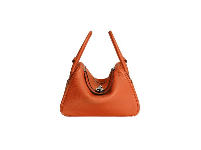 Hermes Hermes Lindy 26 Bag In Taurillon Clemence Leather With Palladium-Plated Hardware Orange - view 1
