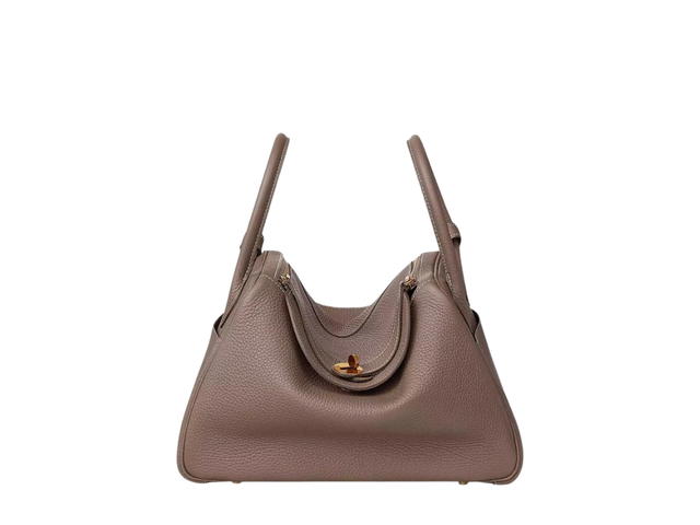 Hermes Hermes Lindy 30 Bag In Clemence Calfskin With Gold Hardware Etoupe - view 1